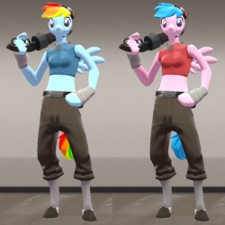 Rainbow Dash/Derpy Hooves/ Firefly/Scootaloo Scout Model by Kassgrein